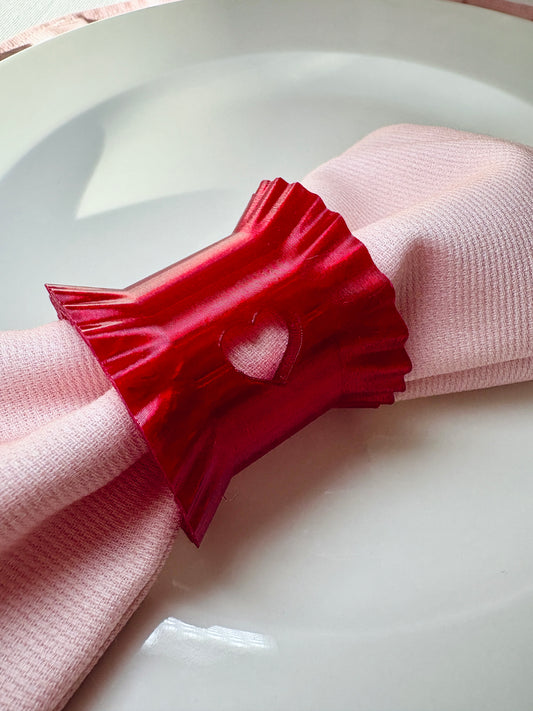 Crimson Glow Napkin Rings (Set of 2)