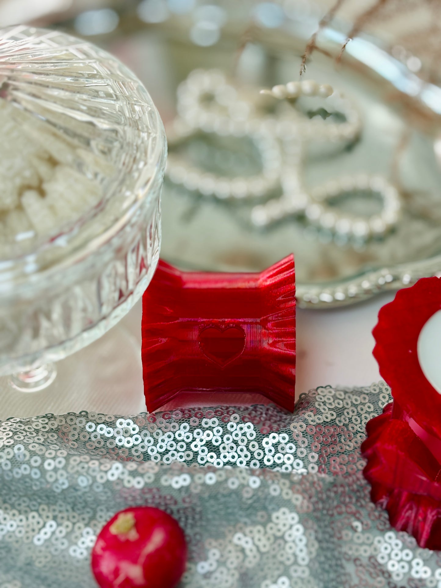 Crimson Glow Napkin Rings (Set of 2)