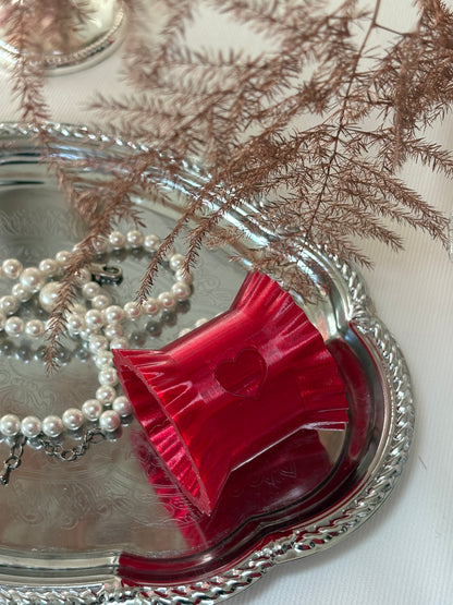 Crimson Glow Napkin Rings (Set of 2)