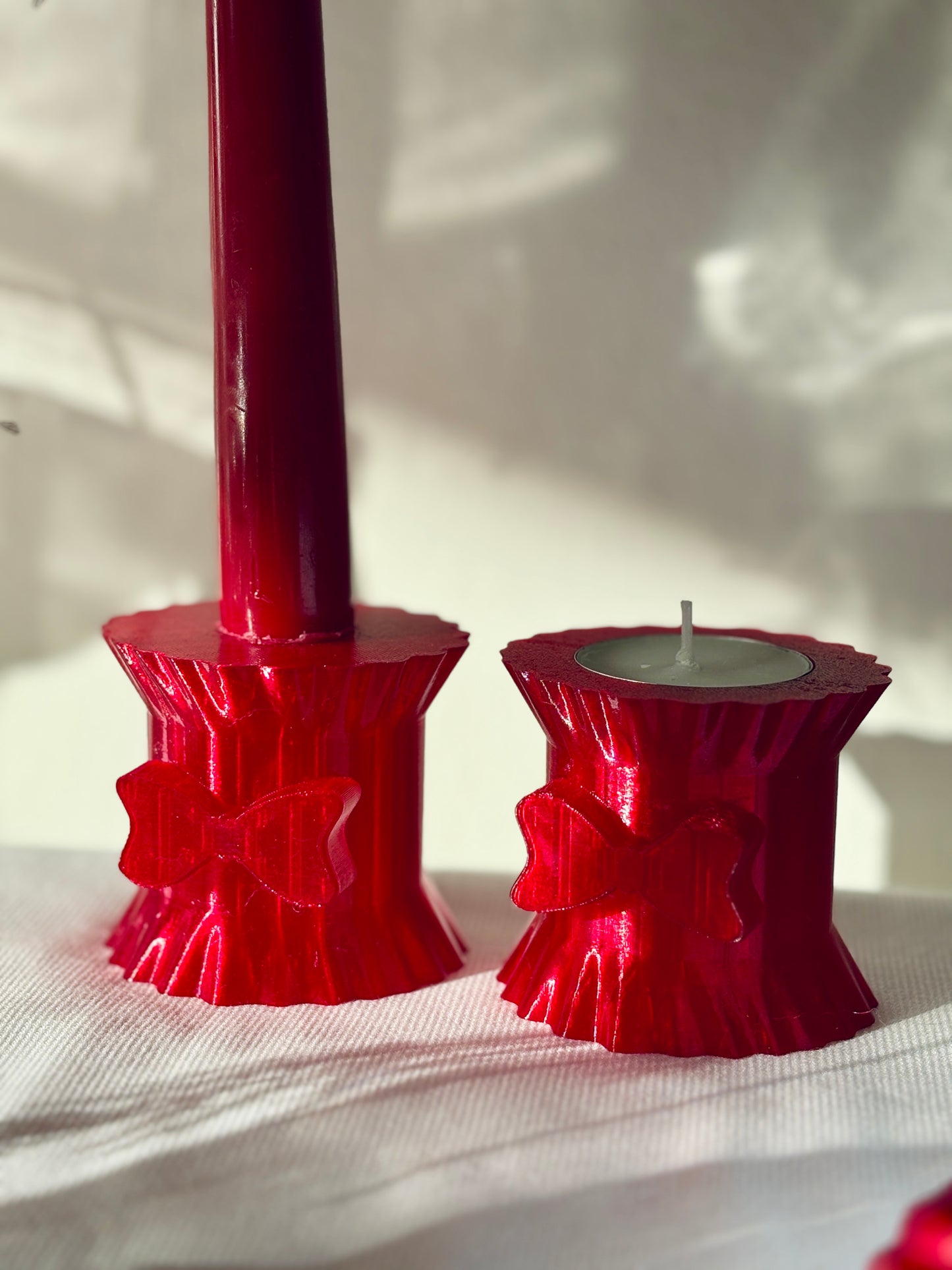 Crimson Glow Candle Holder