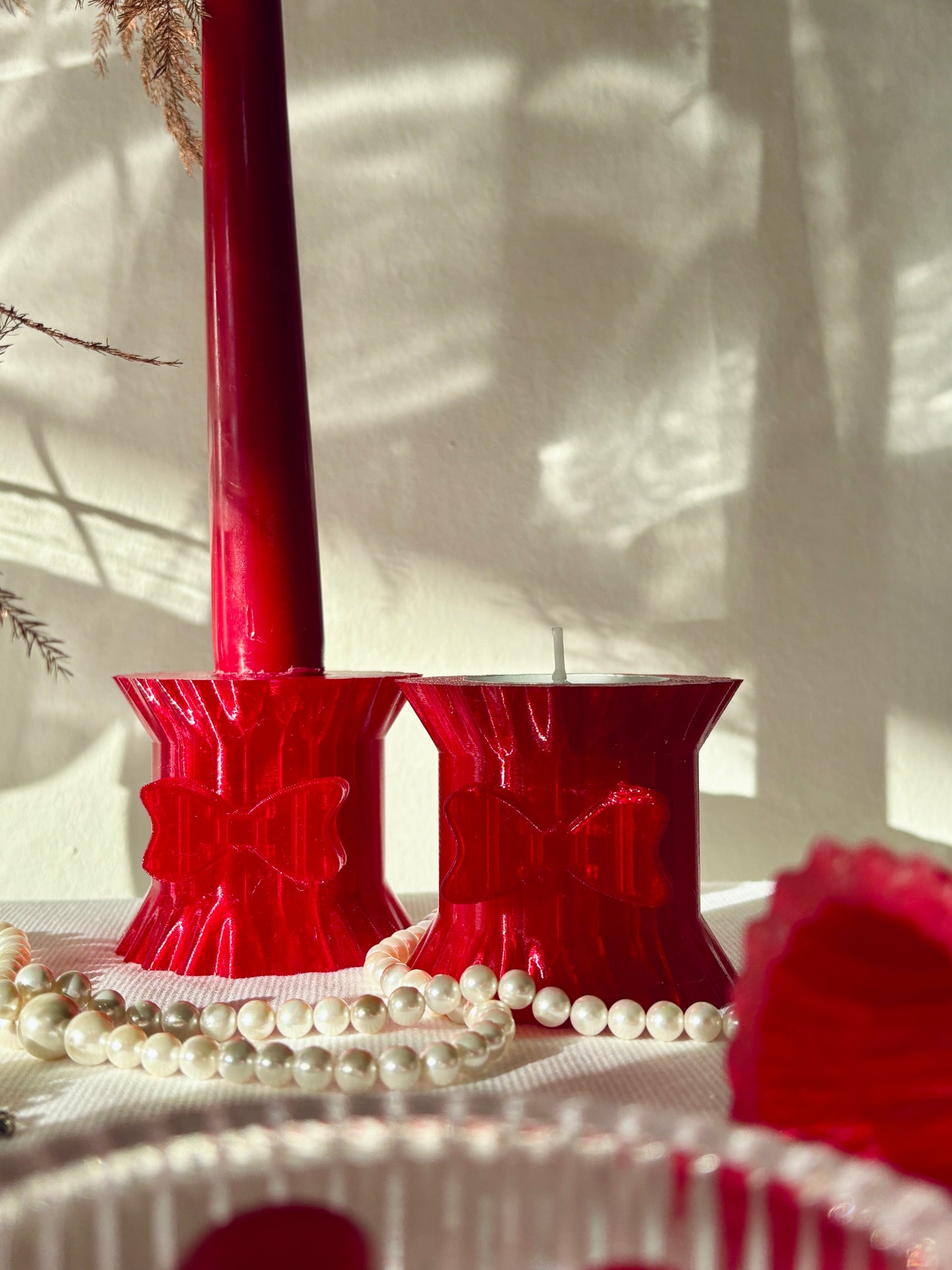 Crimson Glow Candle Holder