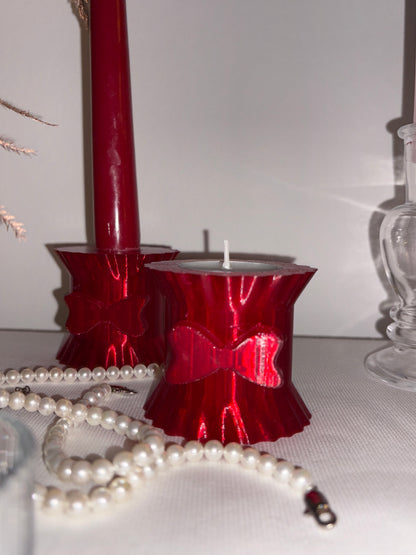 Crimson Glow Candle Holder